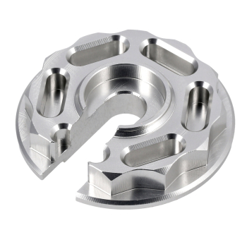 CNC Steckscheibe, Stützring (silber) "Racing Optik", Simson S51, S70