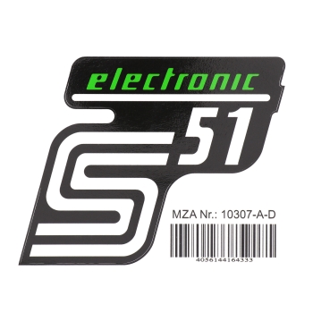 Klebefolie, Aufkleber für Seitendeckel (grün), Simson S51 Electronic