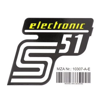 Klebefolie, Aufkleber für Seitendeckel (gelb), Simson S51 Electronic
