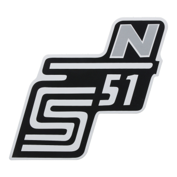 Schriftzug, Aufkleber für Seitendeckel "S51 N" (Silber)