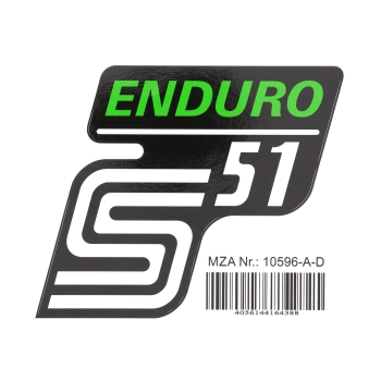 Aufkleber Seitendeckel (grün), Simson S51 Enduro