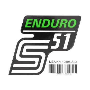 Klebefolie, Aufkleber für Seitendeckel (grün), Simson S51 Enduro