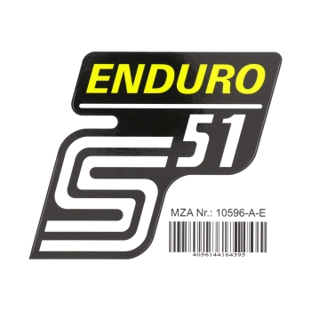 Klebefolie, Aufkleber für Seitendeckel (gelb), Simson S51 Enduro