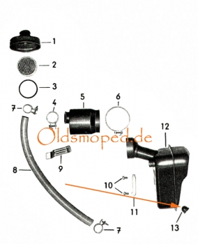 Stopfen für Metall-Ansauggeräuschdämpfer, Simson KR51, DUO