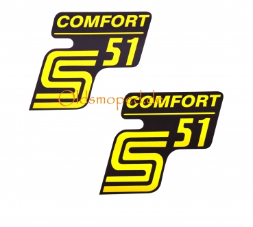 Schriftzug S51 Comfort (schwarz/gelb)