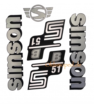 Aufkleber Set (Silber), Simson S51 B