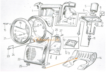Bodenblech für Armaturenblock, Simson SR50, SD50