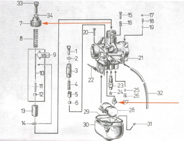 BVF Vergaserkappe mit Stellschraube (16N3), Simson S51, SR50, S70