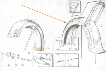 Schutzblech, Kotflügel hinten, Simson SR50, SR80