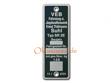 Typenschild (hoch), SR2E