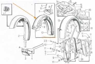 ENDURO Schutzblech vorn, Simson S51E, S70E