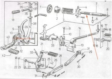 Kickstarterwelle mit Rundring, Simson S51, S53,  KR51/2, SR50, SD50, S70, MS50, E930
