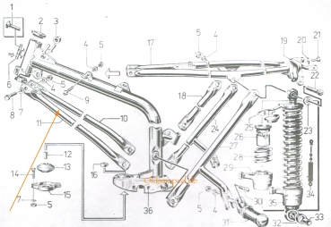 SET Rahmenunterzugstreben, Endurostreben, Simson S51E, S53E, S70E, MS50