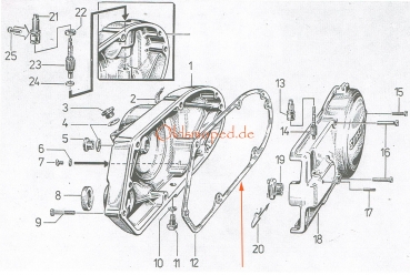 Kupplungsdeckeldichtung (0,5mm), Simson S51, SD50, KR51/2, SR50, S53, MS50