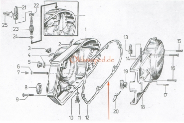 Kupplungsdeckeldichtung, Simson S51, SD50, KR51/2, SR50, S53, MS50