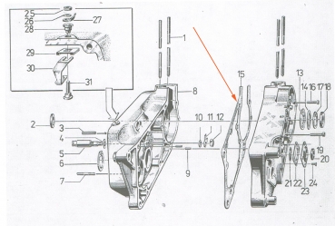 Mitteldichtung, Simson KR51/2, S51, S53, S70, SR50, MS50, E930