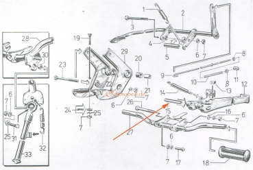 Lagerrohr für Kippständer, Simson S50, S51, S53, S70