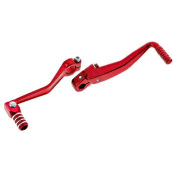 SET Kickstarterhebel mit klappbarem Fußschalthebel (rot), Simson S50, S51, S53, S70