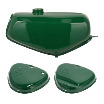SET Tank und Seitendeckel mit Wirbellogo (billardgrün), Simson S51E, S70E