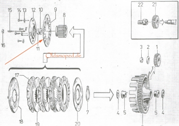 Tellerfeder zur Kupplung (1,5), Simson S51, S53, SR50, KR51/2, SD50, MS50