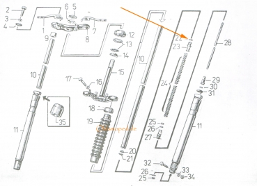 Dichtscheibe für Federaufnahme, Telegabel (obere) , Simson S50, S51, S53, SR50
