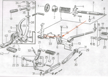 Schalthebel, hinterer (Schaltstange), Simson SR50, SR80