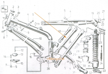 Obergurtstützstrebe (rechts), Simson S50, S51, S53, S70, S83