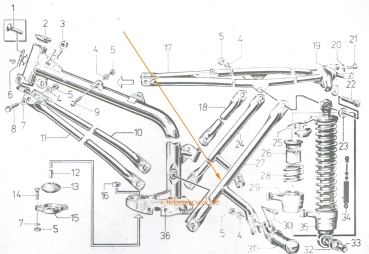 Obergurtstützstrebe (links), Simson S50, S51, S53, S70, S83
