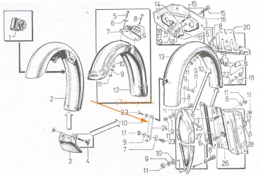 Lasche, Befestigungsblech für hinteres Schutzblech, Simson S50, S51, S70