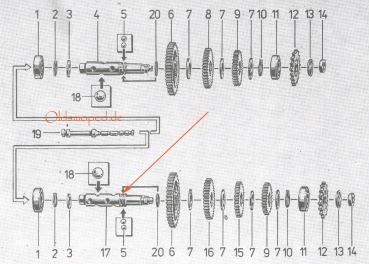 Abtriebswelle, Simson S51, S53, KR51/2, SR50, S70, MS50