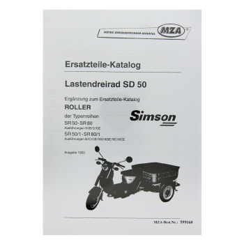Ersatzteilkatalog, Lastendreirad Simson SD50 (Ausgabe 1993)