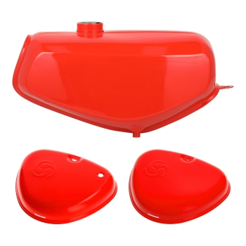 SET Tank und Seitendeckel mit Wirbellogo (flammenrot), Simson S51, S70