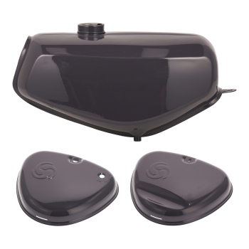 SET Tank und Seitendeckel mit Wirbellogo (staubgrau), Simson S51E, S70E