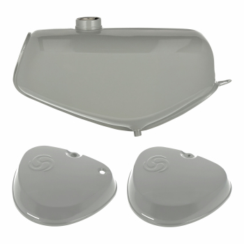 Komplettes Tank-Set mit Export-Deckeln (staubgrau), Simson S51, S70