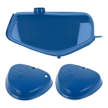 Komplettes Tank-Set mit Export-Deckeln (olympiablau), Simson S51, S70