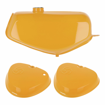 Komplettes Tank-Set mit Export-Deckeln (narzissengelb), Simson S51, S70