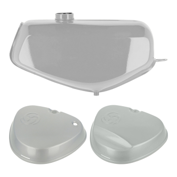 Komplettes Tank-Set mit Export-Deckeln (silber), Simson S51E, S70E