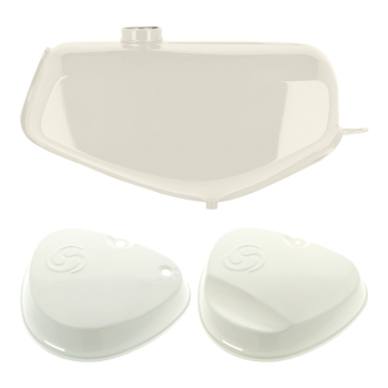 Komplettes Tank-Set mit Export-Deckeln (alabasterweiß), Simson S51E, S70E