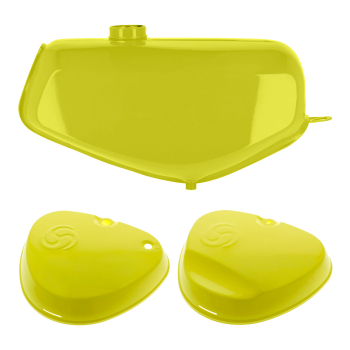 Komplettes Tank-Set mit Export-Deckeln (rapsgelb), Simson S51E, S70E