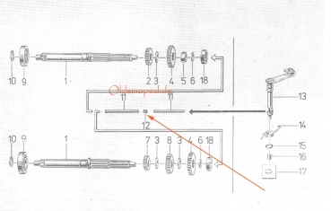 Zylinderrolle für Kupplungsdruckstange, Simson S50, S51, S53, S70, S83, KR51, SR50, SR80, SD50