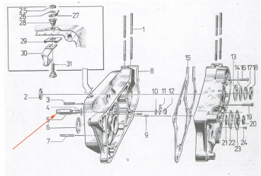 Bolzen für Schaltwalze, Simson S51, S53, S70, SR50, KR51/2, MS50, E930