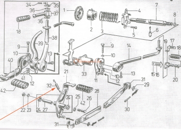 Zugfeder für Fußschalthebel, Simson SR50, SR80