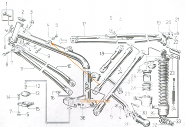 Sechskantschraube für Obergurt vorn (8x75), Simson S50, S51, S70