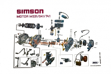Explosionszeichnung (Motor M531), S51, SR50, KR51/2, S70, MS50