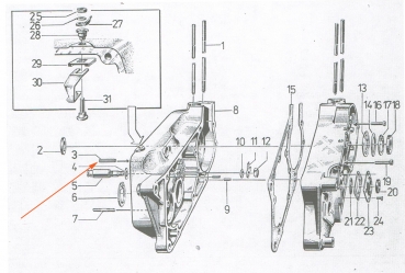 Kerbstift (5x32), Simson S51, SR50, S53, KR51/2, S70, SD50, MS50