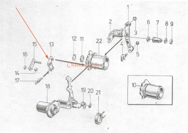 Rasthebel für Motorschaltung, Simson KR51/2, S51, S53, S70, SR50, MS50, E930