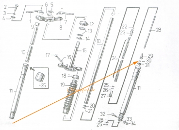 Gummischeibe Telegabel (Ø6x10x2), Simson S50, S51, S53, S83, S70, SR50, SD50, MS50