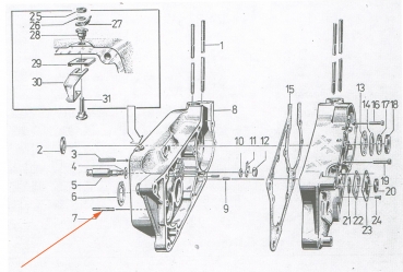 Stiftschraube (M6x18), Simson S51, S53, S70, S83, SR50, SD50, KR51/2, SRA