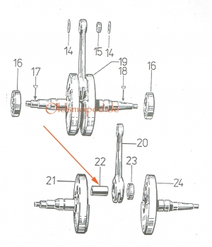 Hubzapfen (Kurbelwelle), Simson S51, S53, S70, KR51/2, SR50, SR80, MS50