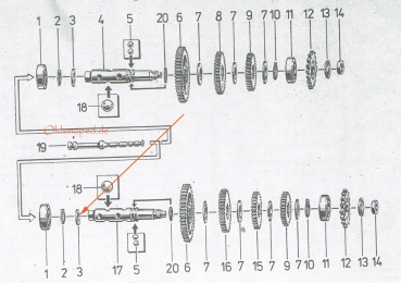 Anlaufscheibe für Abtriebswelle (20x32x1), Simson S51, S53, S70, SR50, SD50, KR51/2, MS50